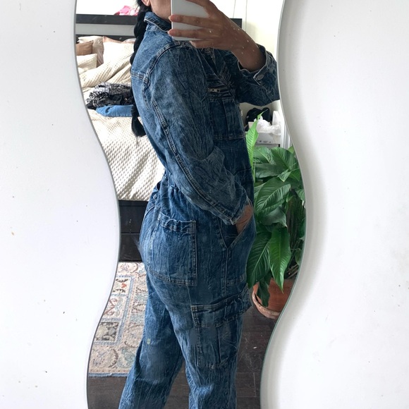 Cotton denim cargo jumpsuit size s GUC - Picture 4 of 9